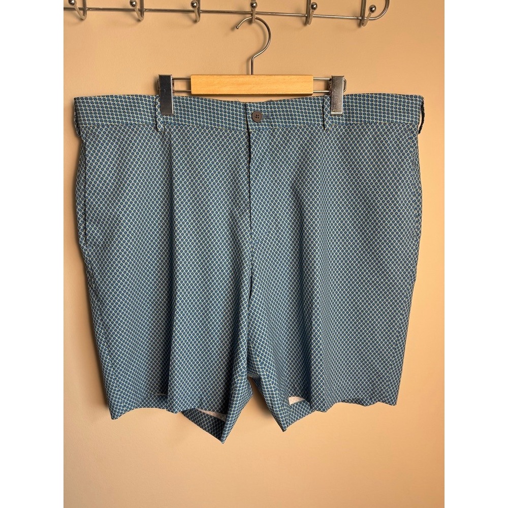 Walter Hagen Blue Geometric Print Golf Shorts 42 Preppy Athleisure Mens Retro
